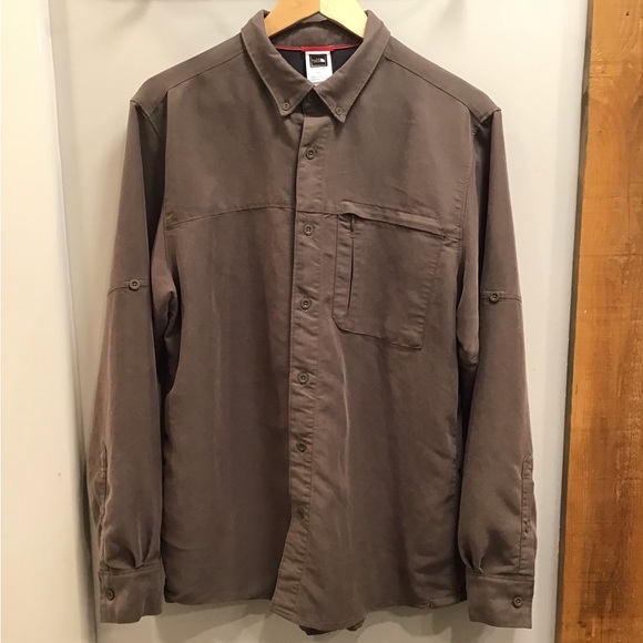 North Face Hiking Shirt Convertible Sleeve Button Down Outdoor Performance Top - Picture 4 of 16